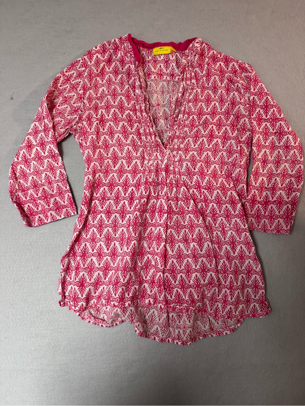 Roberta Roller Rabbit Pink Patterned V-Neck Tunic